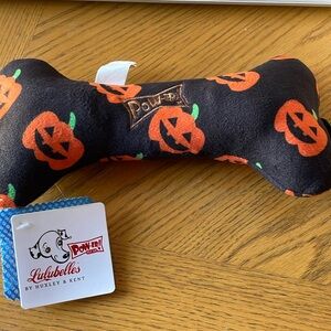 Halloween Plush Bone Toy for Dogs w/ Jack-o-Lantern Pattern NWT